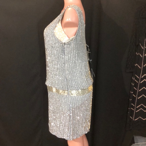 NWT ADRIANNA PAPELL Beaded Sequin Cocktail Fress - Picture 5 of 7